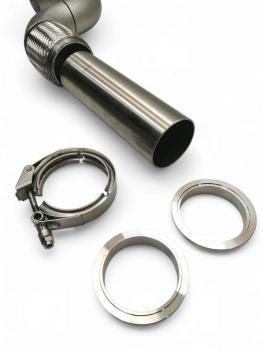76mm Downpipe Bausatz für externes 38mm Wastegate mit 4Loch Anbindung zur Abgasseite
